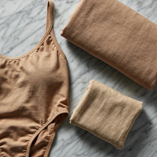 Soft linen and premium innerwear on a marble surface